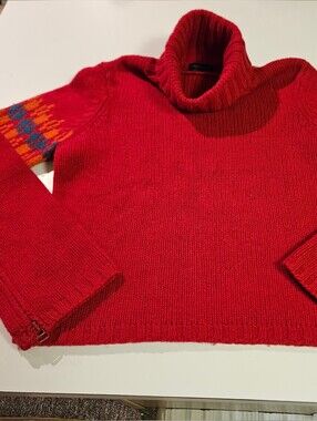 Junior Girls American Eagle Brand Ski Sweater With Zip Sleeves Size M